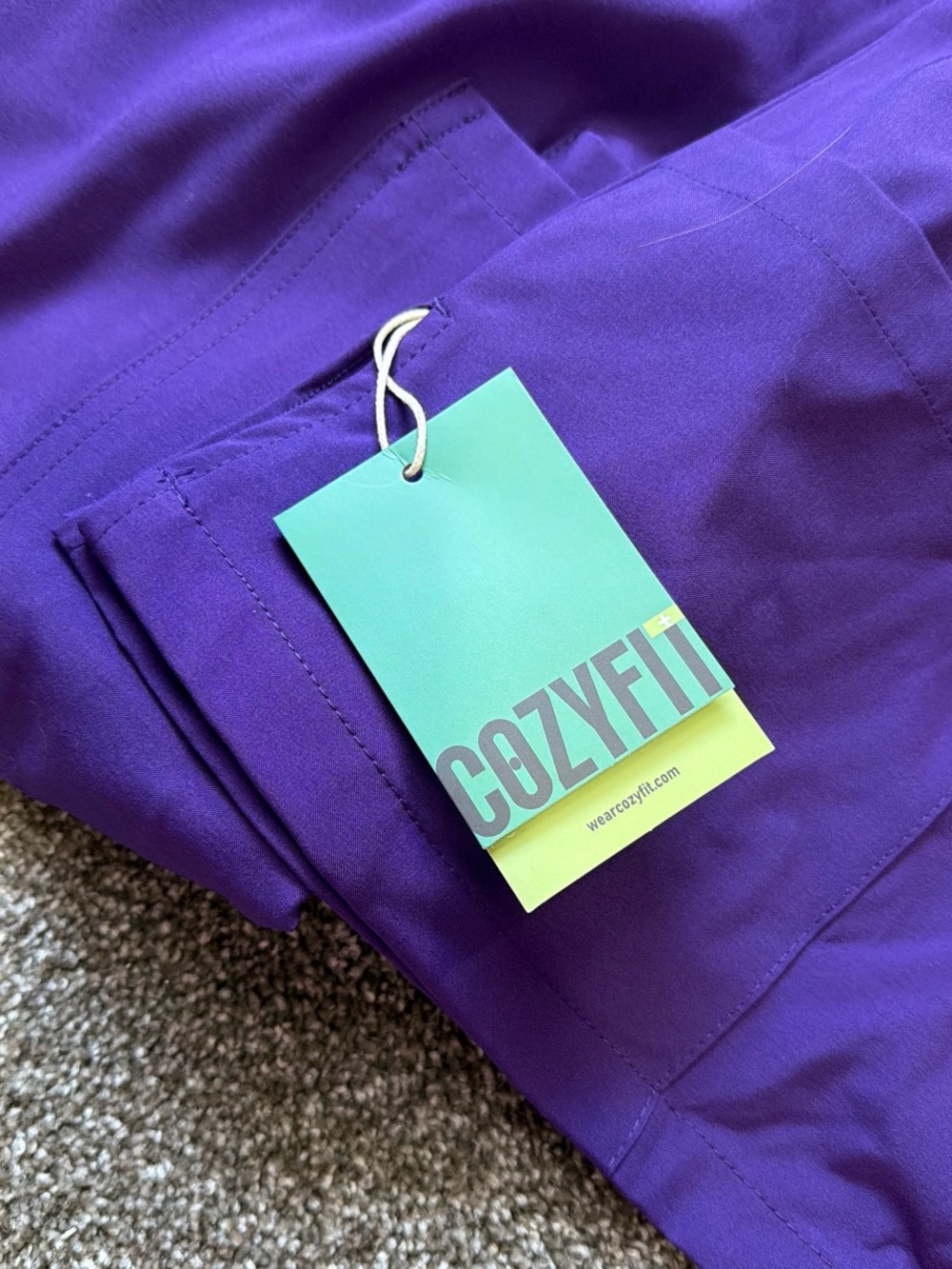 Purple Medical Scrub Top and Pants Set - Picture 3 of 4